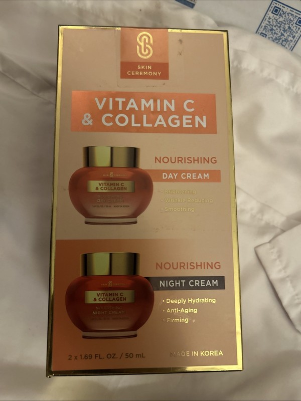 SKIN CEREMONY VITAMIN C & COLLAGEN DAY & NIGHT NOURISHING CREAM 1.69oz each *