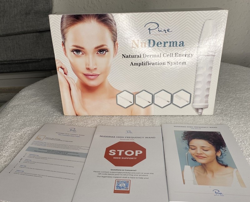 Pure Daily Care NuDerma Portable Handheld Skin Therapy Wand Machine New Open Box