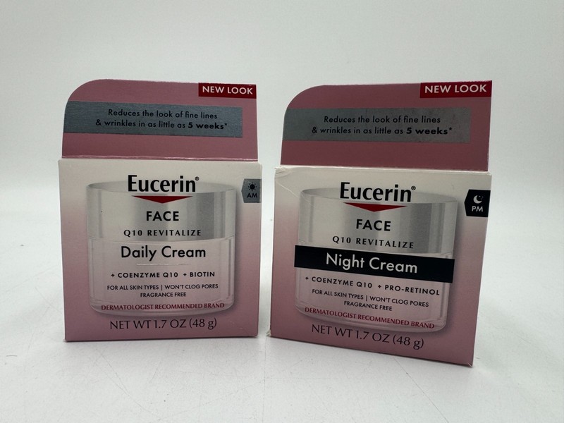 Eucerin Face Q10 Revitalize Daily and Night Creams, AM & PM – NEW