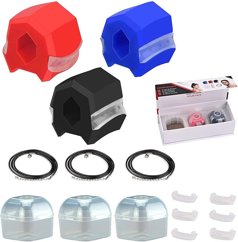 Jaw and Neck Exerciser, Define Your Jawline, Slim and Tone Your Face – Pack of 3