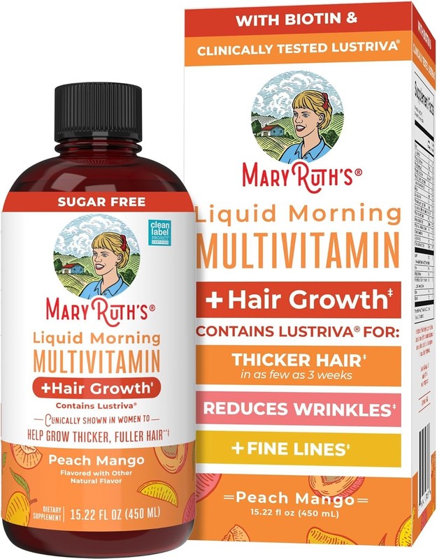 MARYRUTH’S Liquid Multivitamin+Hair Growth|Clinically Tested for Thicker 10000mc