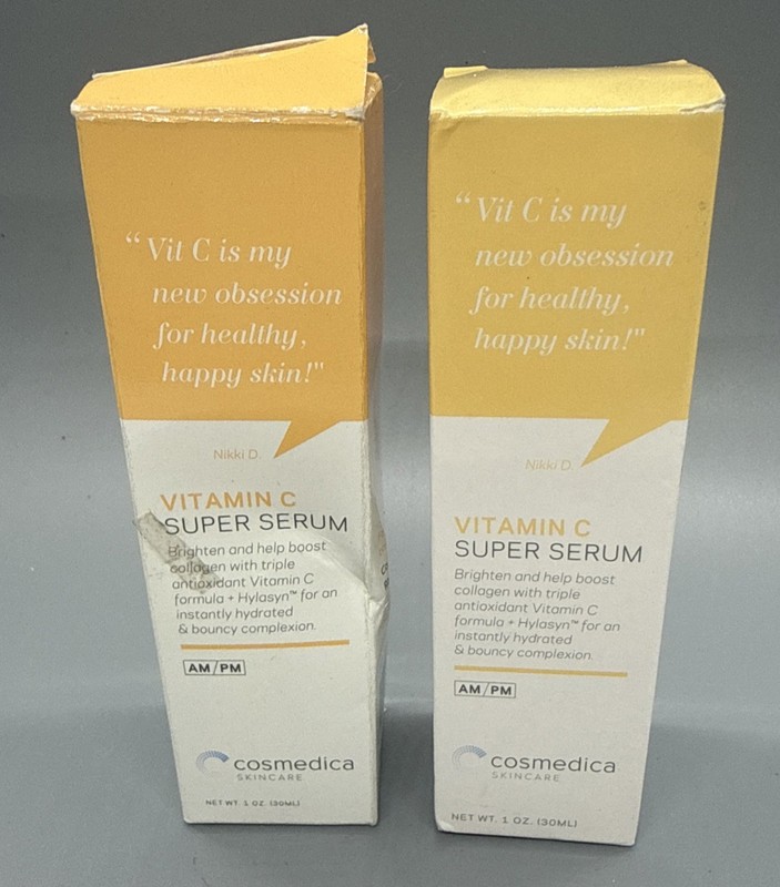 Cosmedica Skincare Vitamin C Super Serum, Brighten & Boost Collagen, 1oz, 2pk