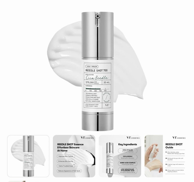 VT Cosmetics CICA Reedle Shot 700 Microneedling Spot Treatment Serum 1oz