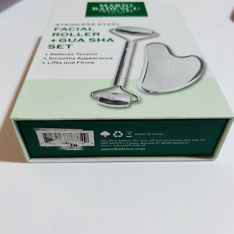 Mario Badescu Stainless Steel Facial Roller & Gua Sha Set Skin Care Beauty Tool gallery
