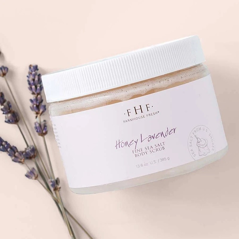 91% Natural FarmHouse Fresh Honey Lavender Fine Sea Salt Body Scrub