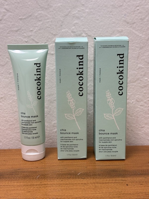 Cocokind Chia Bounce Mask, Hydrating Face Mask, New in Box (Pack of 2)