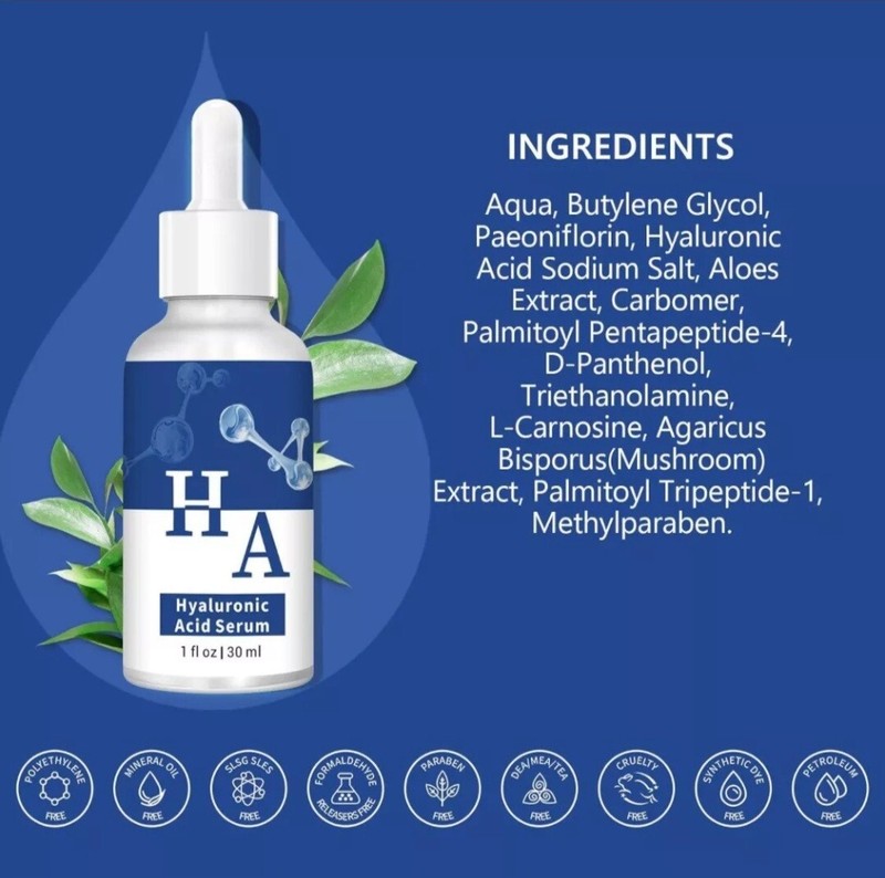 SET OF 3 1oz ea. Hyaluronic Acid Serum Moisturizing for Face Anti-Wrinkle gallery