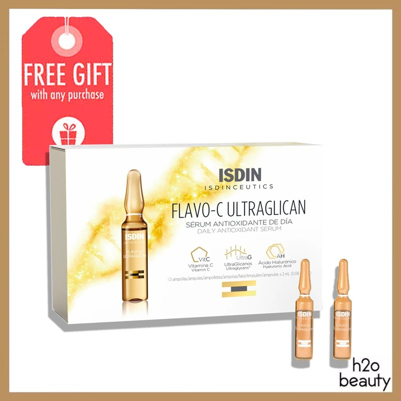 ISDIN Flavo-C Ultraglican Serum Ampoules – 30 X 2ml *New In Box*