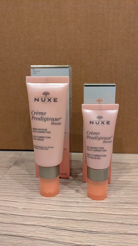 NUXE Creme Prodigieuse Boost Face Cream + Eye Balm Gel Skincare Set NEW