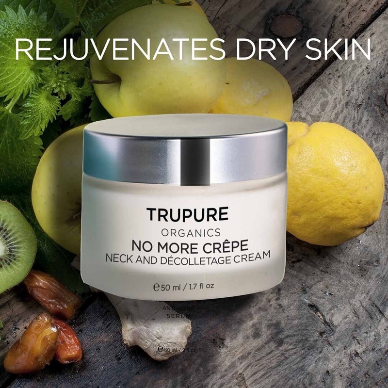 TRUPURE ORGANICS No More Neck and Décolletage Crepe Cream plant-based bioretinal gallery