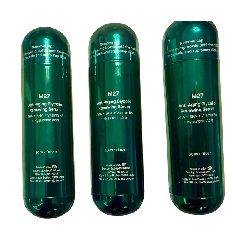 SpoiledChild M27 AntiAging Glycolic Renewing Serum Refills 30ml Lot of 3 AHA BHA gallery