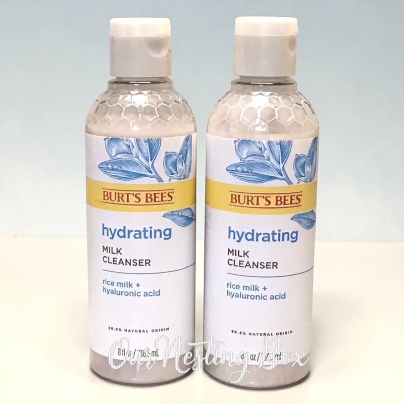 2 Burts Bees Hydrating Milk Cleanser with Rice Milk and Hyaluronic Acid 8oz
