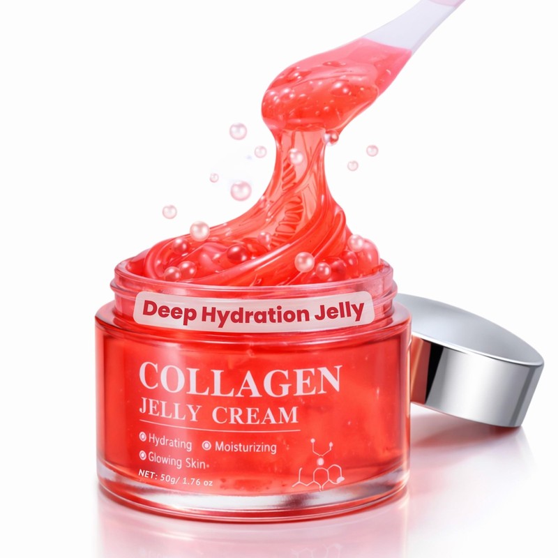 Korean Collagen Jelly Cream — 24H Glow & Hydration, 3.2% Elasticity Boost, 3….