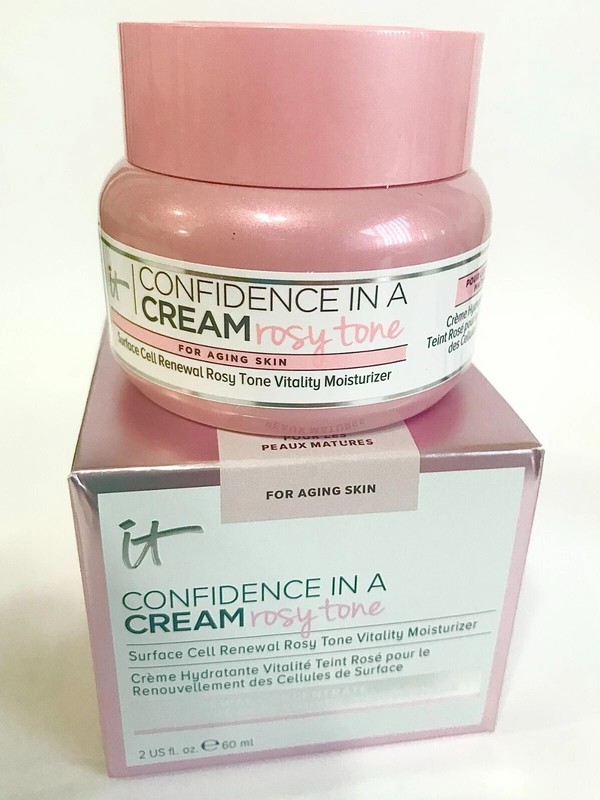 IT COSMETICS Confidence in a Cream Rosy Tone Moisturizer 2 oz NIB SEALED US SHIP