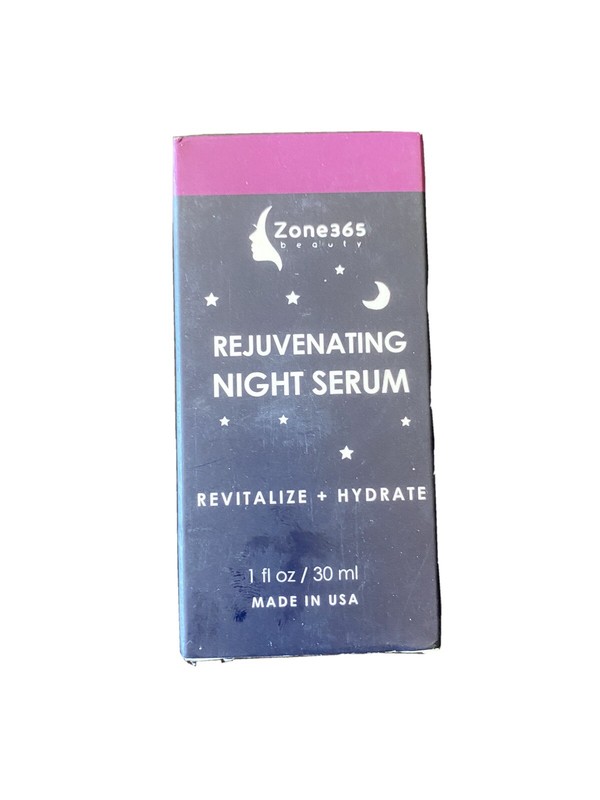 Zone 365 Rejuvenating Night Face Serum Vitamin E Hyaluronic Acid Witch Hazel 1oz