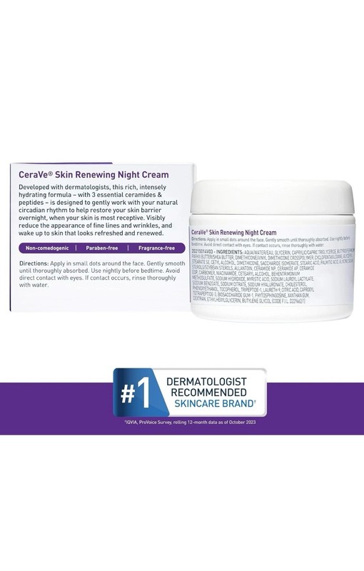 CeraVe Skin Renewing Night Cream 2 Pack 1.7oz Ceramide Peptide Complex gallery