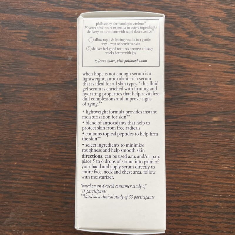 Philosophy When Hope is Not Enough Facial Firming Serum 5.7 fl oz JUMBO SIZE! gallery