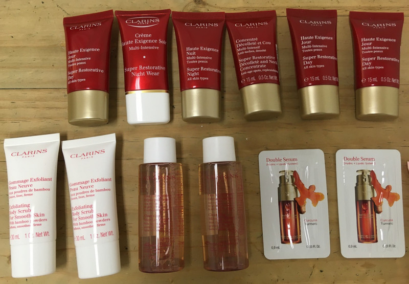 CLARINS SKIN FACE BODY CARE LOT FULL-SIZE + SAMPLES SERUM CREME MASQUE DECOLLETE gallery