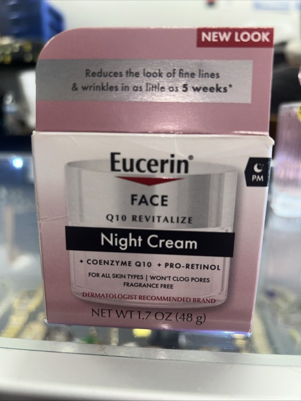 Eucerin Q10 Wrinkles Facial Night Cream + Coenzyme Q10 + Pro-Retinol. 1.7oz