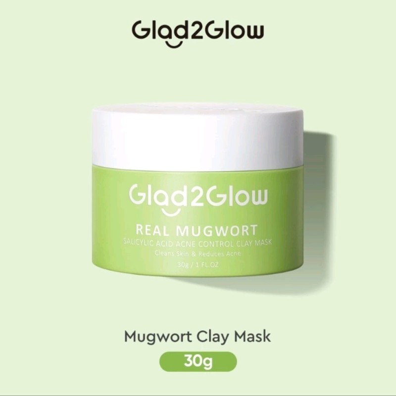 GLAD2GLOW Mugwort Clay Mask Salicylic Acid ANti-Aging Acne Redness 30g
