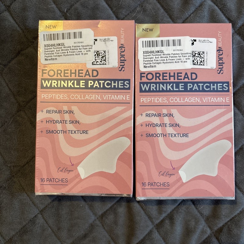2 – Forehead Wrinkle Patches – Peptides Collagen Vitamin E – Expires 3/1/2028