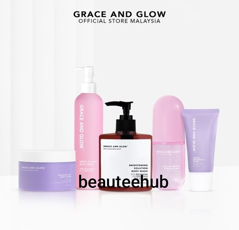 Grace and Glow (NEW) 5IN1 BUNDLE Body Wash Body Serum Deodorant Hair Mist Scrub