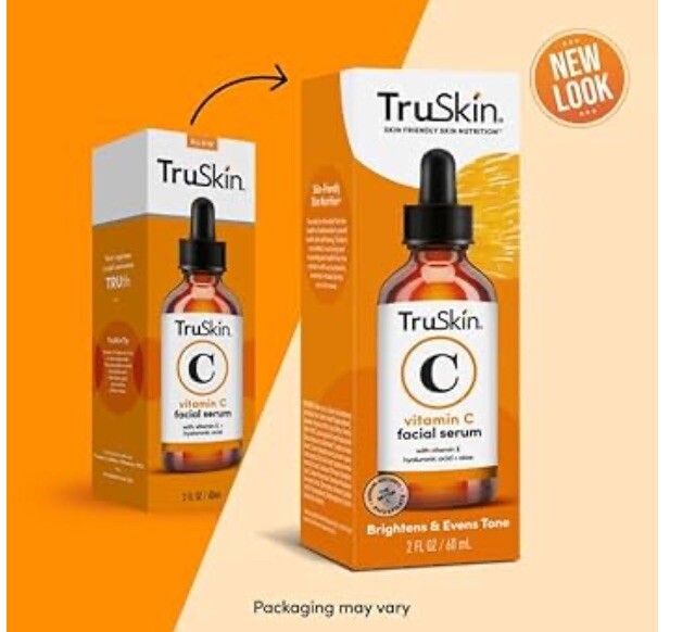 TruSkin Vitamin C Vitamin E Hyaluronic Acid Serum 2 OZ/60mL BIG SIZE NWOB