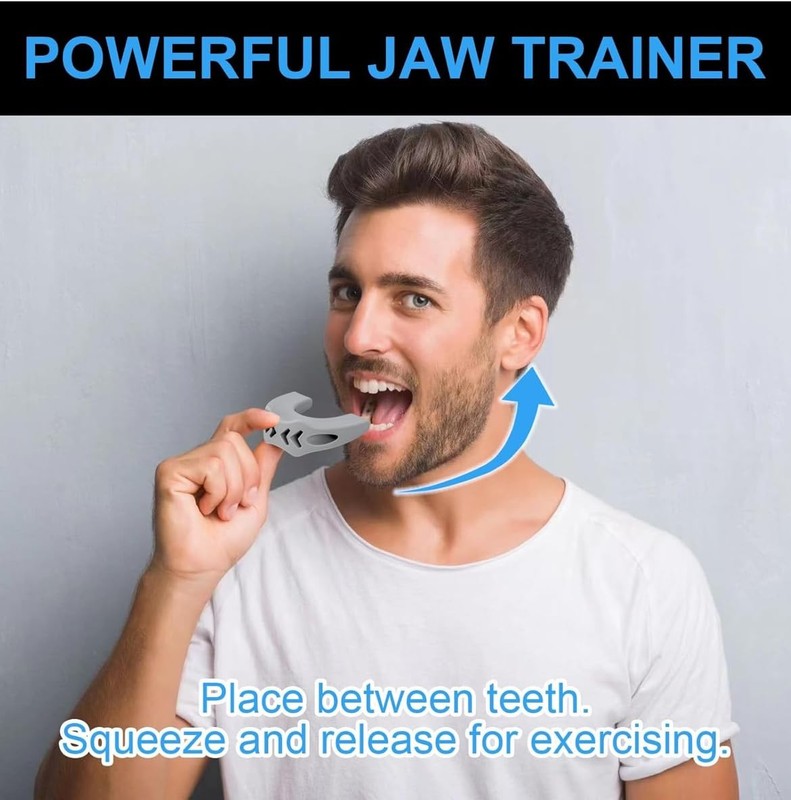 Jaw Trainer-Jawline Exerciser for Men & Women|3 Resistance white black grey gallery