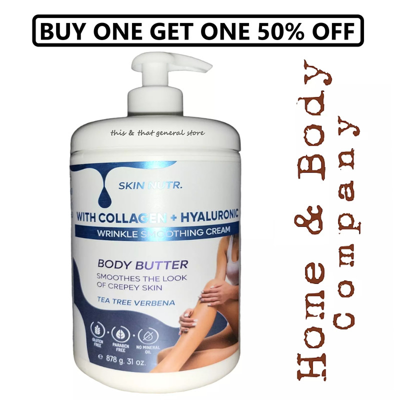 COLLAGEN + HYALURONIC ACID WRINKLE SMOOTHING BODY BUTTER TEA TREE CREPEY SKIN