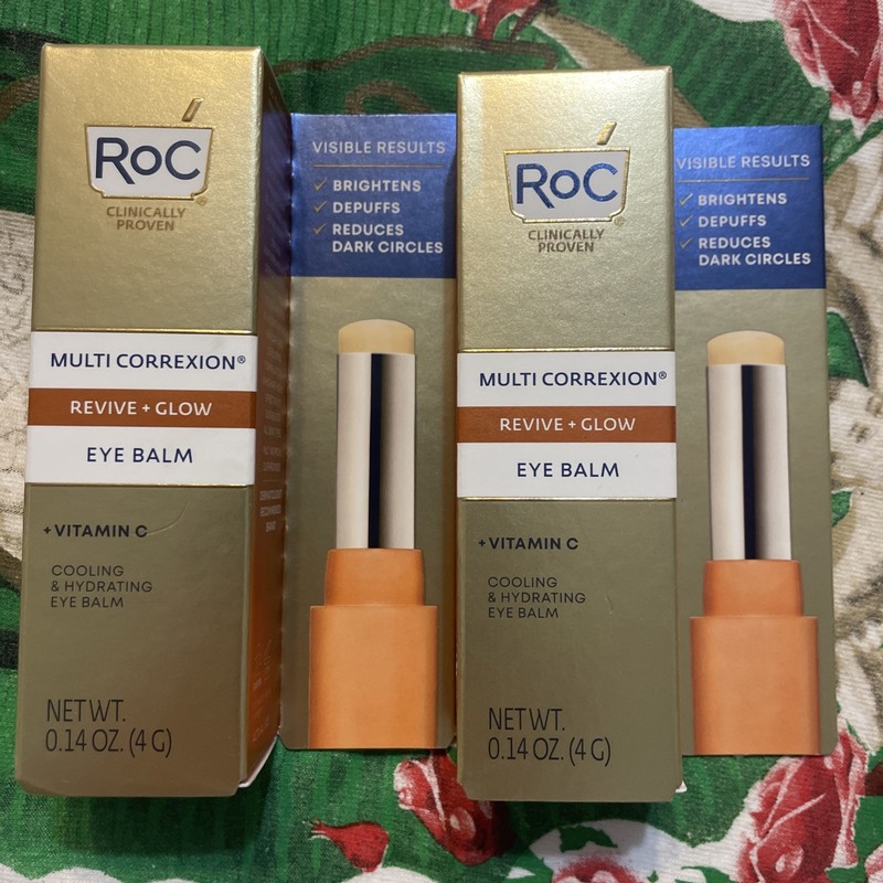 2~RoC Multi Correxion Revive+Glow Eye Balm 0.14oz Cool Hydrating Eye Balm Lot