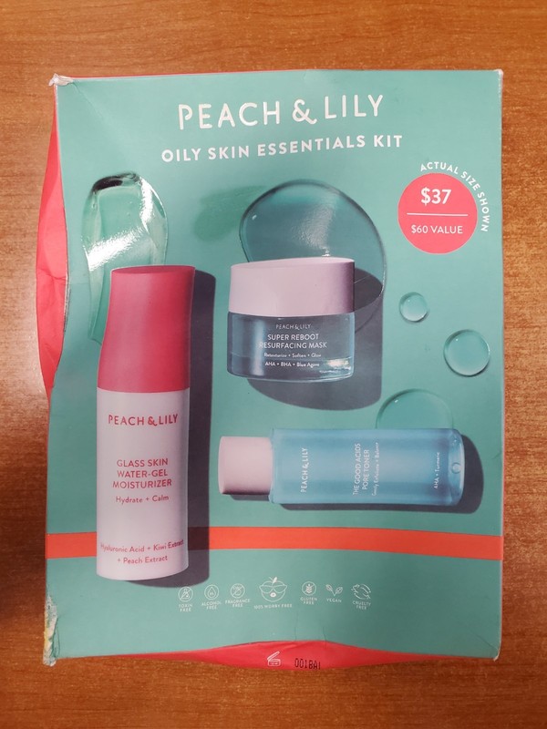 PEACH & LILY SET Oily Skin Essentials Kit Toner/Moisturizer/Resurfacing Mask 8C