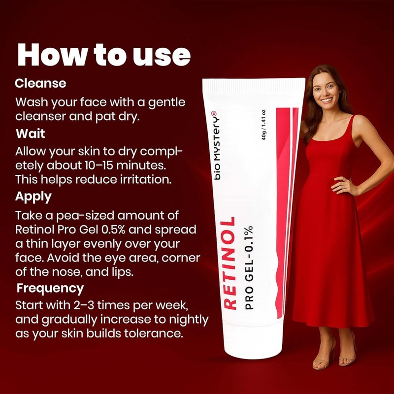 Retinol Gel 0.1 Vitamin a Repairs Fine Lines & Wrinkles, Scar Treatment, Age 40g gallery