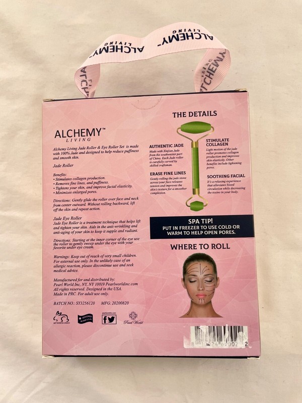 Jade Facial Roller + Eye Roller Duo 100% Real - Alchemy Living NEW! FREE SHIP! gallery