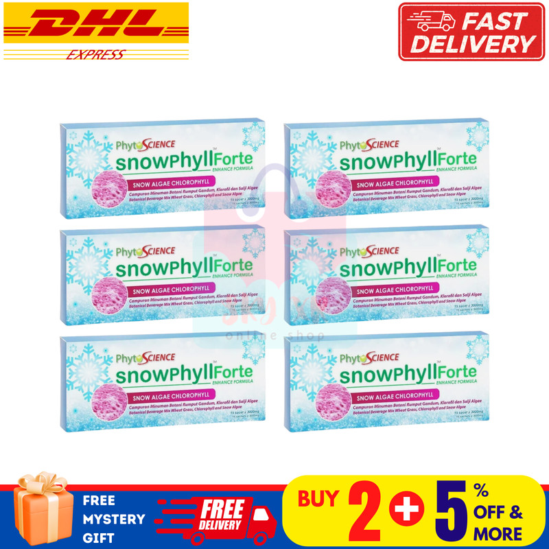 6 X Phytoscience Snowphyll Forte Snow Algae Chlorophyll & Mulberry Leaf Extract