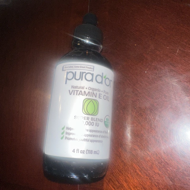 PURA D’OR 4 Oz Organic Vitamin E Oil – USDA Certified Face, Body, Hair & Bath