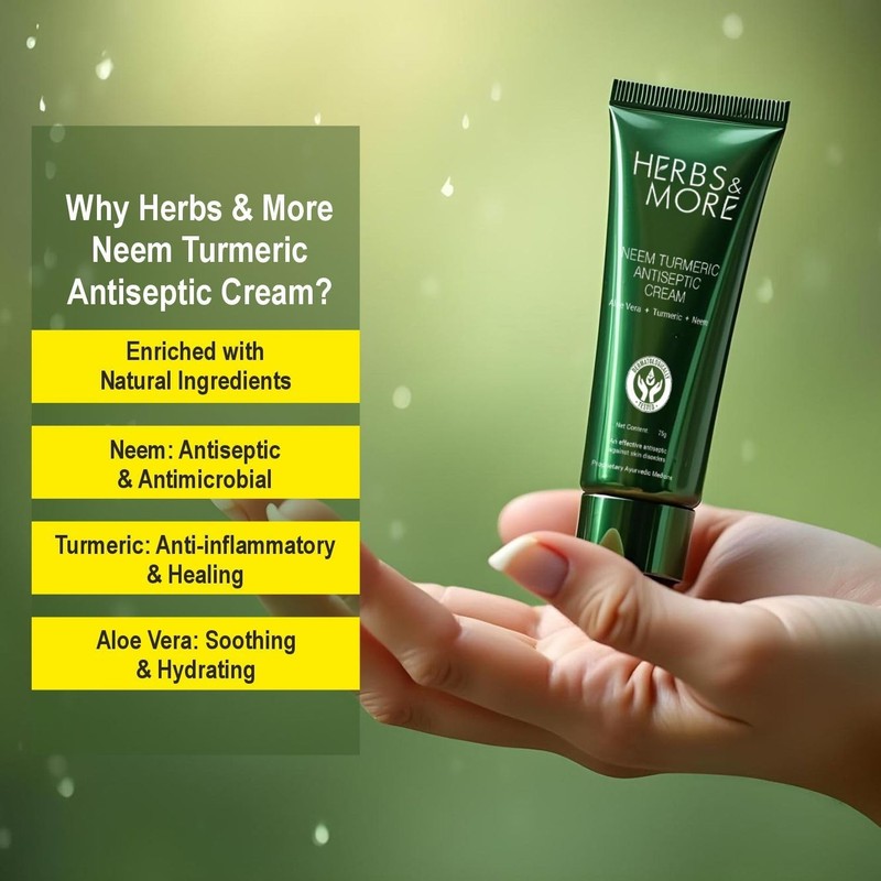 Herbs & More Neem Turmeric Antiseptic Cream | 75g (Pack of 2)