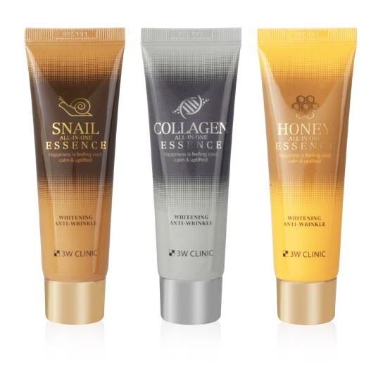 3W Clinic All In One Essence 60ml Snail Collagen Honey 3-Type Korean Cosmetics