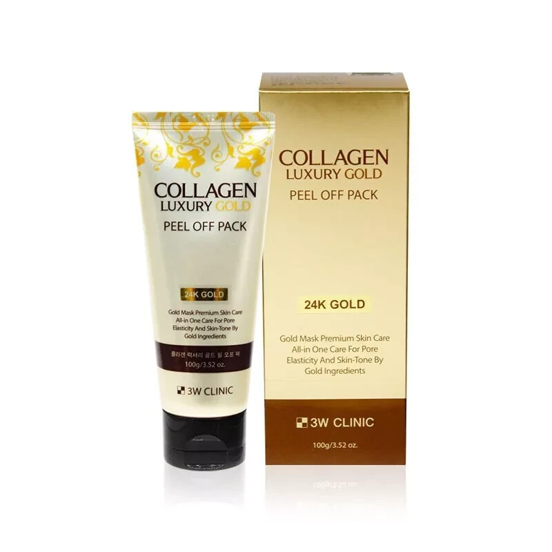 3W CLINIC Collagen Gold Peel Off Pack 24K Gold – remove blackheads -USA Seller