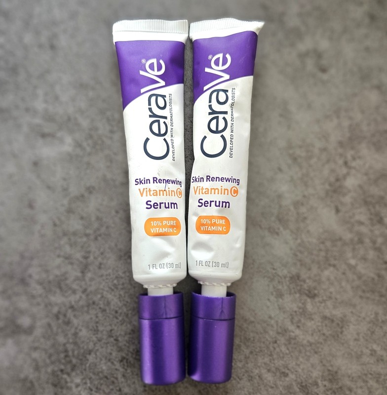 2 tubes CeraVe Skin Renewing Vitamin C Serum 1 oz / 30 ml Each NWOB! $50 MSRP