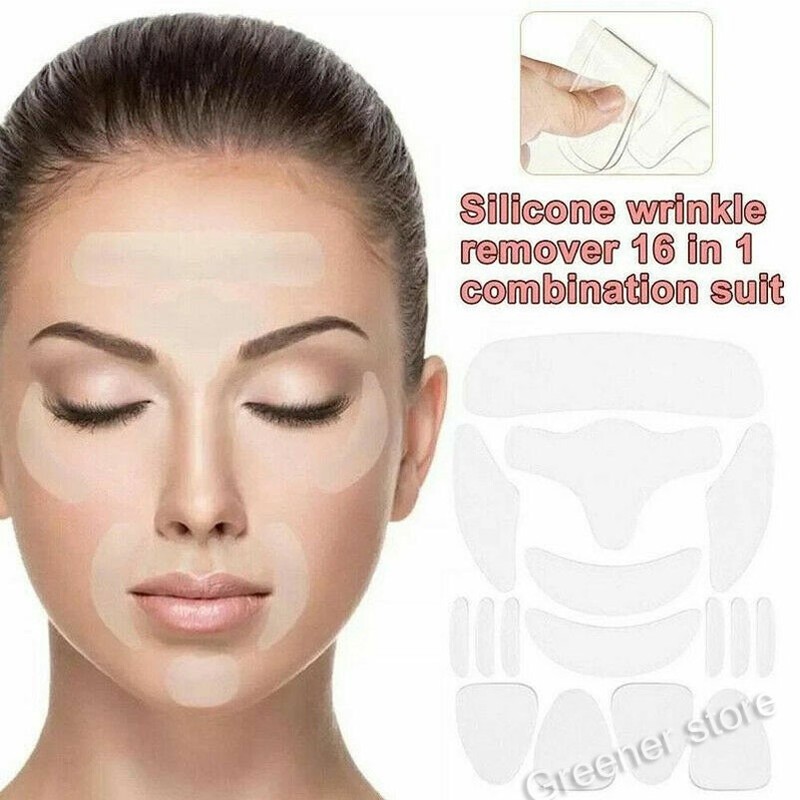 16pcs Silicone Anti Wrinkle Pad Patches Set For Face Eye Forehead Reusable gallery