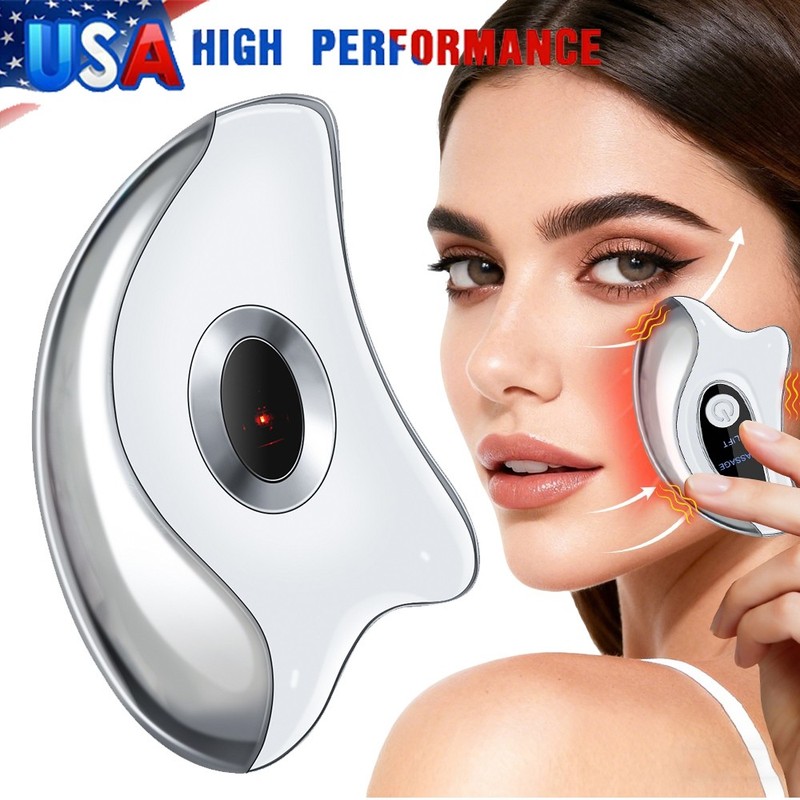 Electric Gua Sha Facial Tool Heated Vibration Massager Anti-Aging & Puffiness US