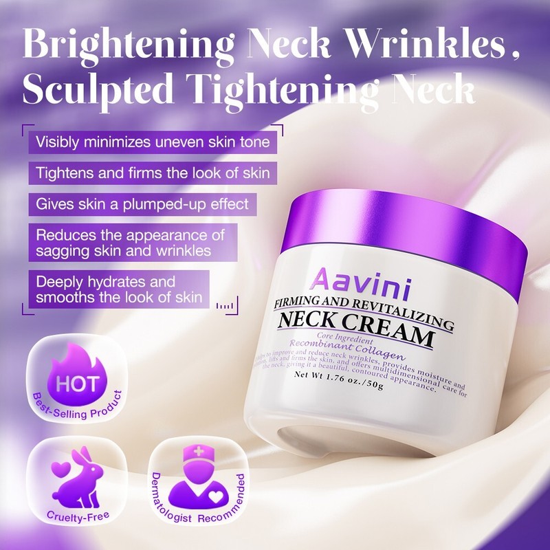 Aavini Firming Neck Cream 50g–Peptide Collagen Lift for Sagging & Wrinkled Skin gallery