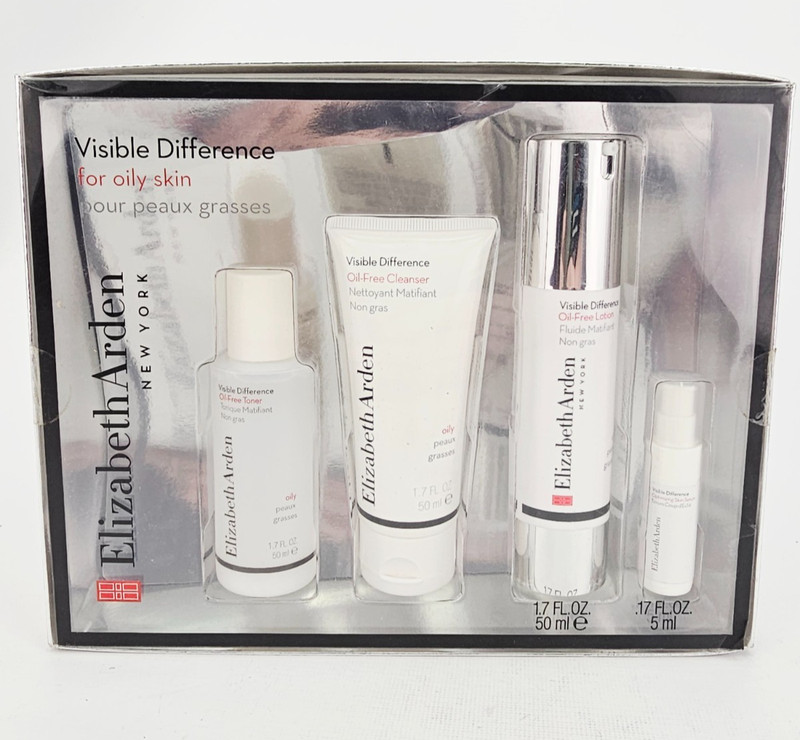 Elizabeth Arden Visible Difference Oily Skin Oil Free Toner Cleanser Serum Gift