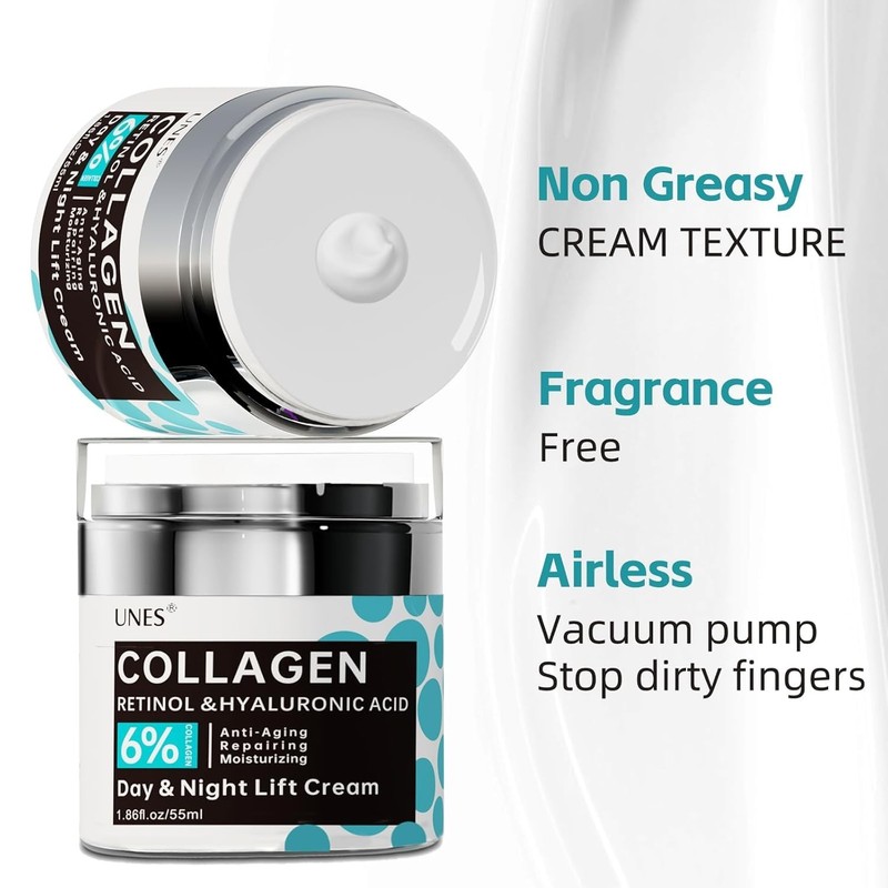 Retinol Collagen Face Cream Anti Aging Squalane Wrinkle Moisturizer 1.86oz gallery