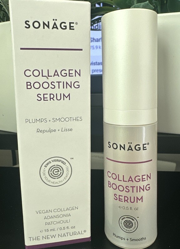 Sonage Collagen Boosting Serum Plumps & Smooths Vegan 0.5 fl NIB