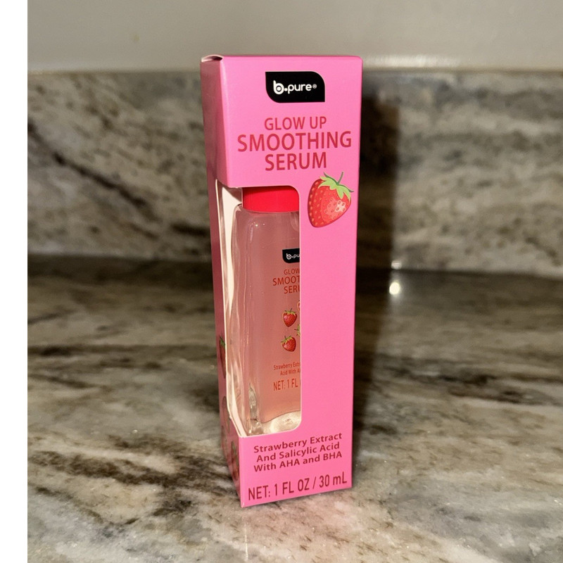 b•pure Smoothing Serum Strawberry Extract Salicylic Acid AHA BHA 1 FL OZ