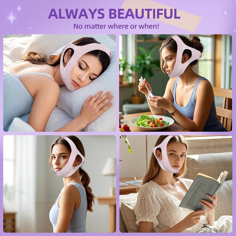 Facial Lifting Belt - V Line Lifting Mask Chin Strap,Face Lift Tape with Adjusta gallery