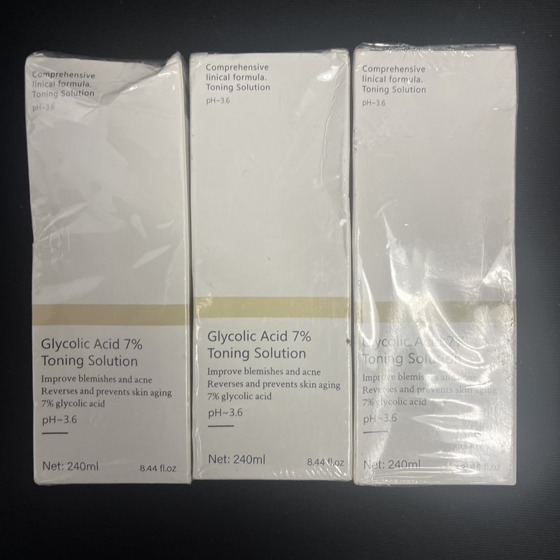 Glycolic Acid 7% Toning Solution 240ml 8.4oz – Sealed, Exp: 9/9/2027 3 PACK