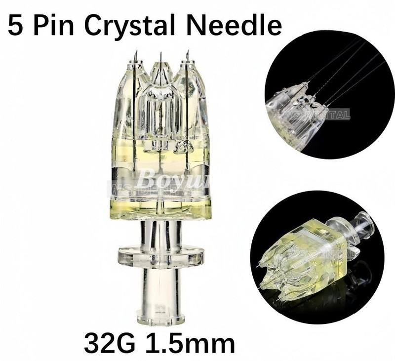 10pcs 5 Pin Crystal Multi-Tips Replace Needle For Beauty Facial Skin Care Tool