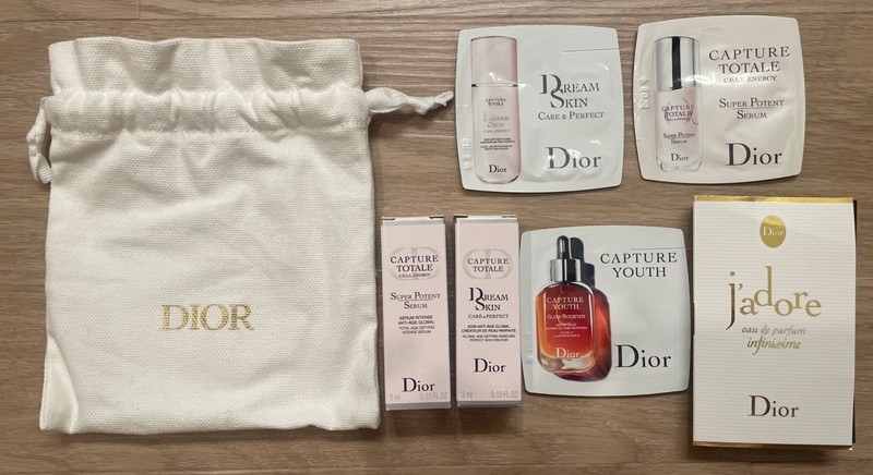 Dior Jadore EDP, Capture Totale & Youth Samples w/mini Dior pouch